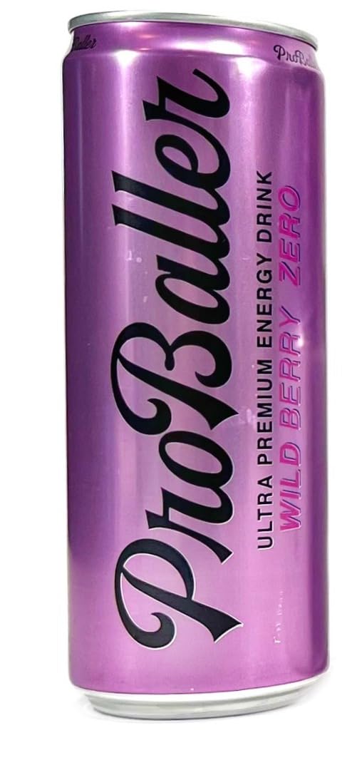 PROBALLER Ultra Premium Energy Drink - Wild Berry ZERO - 12 fl oz (Pack of 15) - NSF SPORT CERTIFIED, Natural Ingredients, Purple