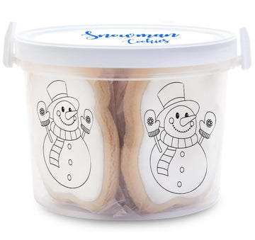 Snowmen Winter Cookie Decorating Kit Snowman 4 Cookies + 3 Edible Markers | Holiday Coloring Activity