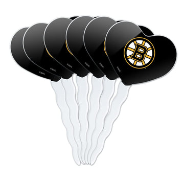 GRAPHICS & MORE Boston Bruins Logo Cupcake Picks Set of 6, Multi Color Decoration