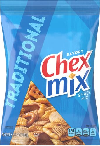 Chex Mix Snack Party Mix, Traditional, Savory Pub Mix Snack Bag, 3.75 oz