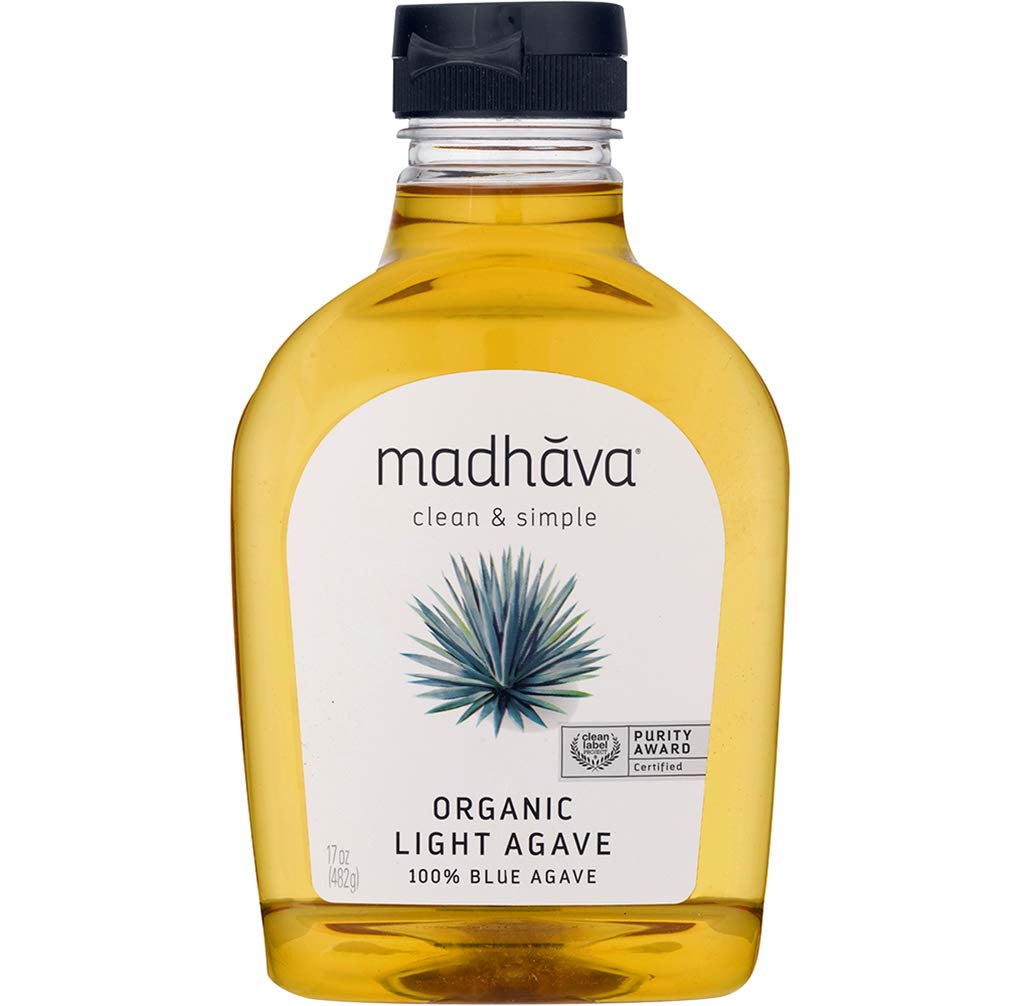 Madhava Organic Light Agave, 100% Pure Organic Blue Agave Nectar, Natural Sweetener, Sugar Alternative, Vegan, Organic, Non GMO,