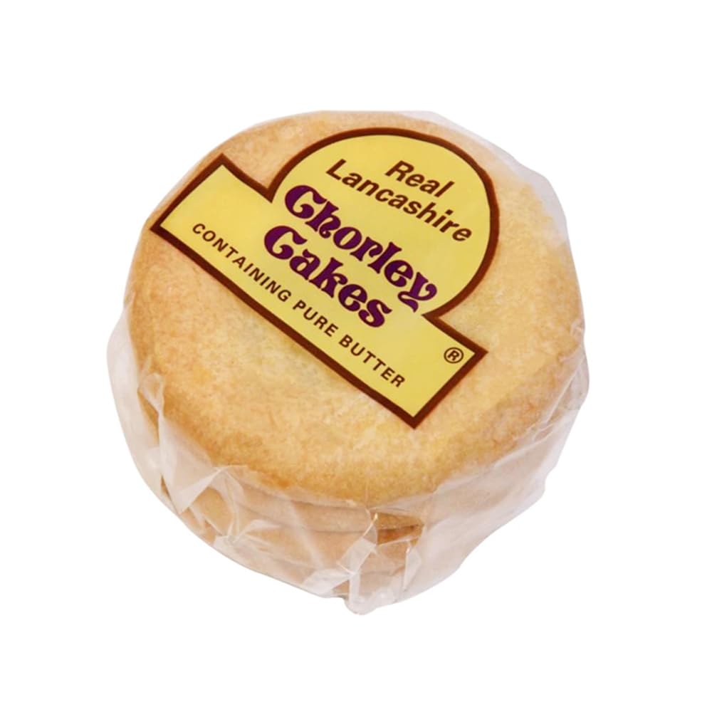 Real Lancashire Chorley Cake - 4 Cakes (Pack of 1) | British Snacks Made with Pure Butter & Dried Currants | Traditional & Delic