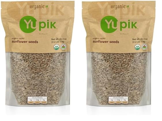 Yupik Organic Raw Shelled Sunflower Seeds, 2.2 lb (Pack of 2)