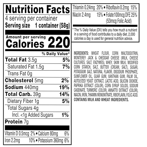Mac-A-Roni Cup, Creamy White Cheddar, 2.04 Oz, Pack of 4