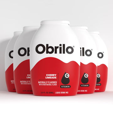 Obrilo Water Enhancer Liquid Flavoring Drops, Zero Sugar, Naturally Flavored, 2 Fl Oz (Pack of 5), Clear, Cherry Limeade