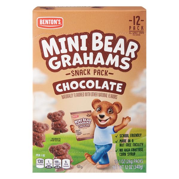 BentonS Mini Bear Chocolate Graham Snack Packs | 12 Oz  (2-Pack  24 Oz Total)