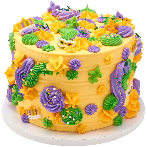 Mask, Crown And Fleur De Lis Edible Sugar Cake Toppers, 24 Count
