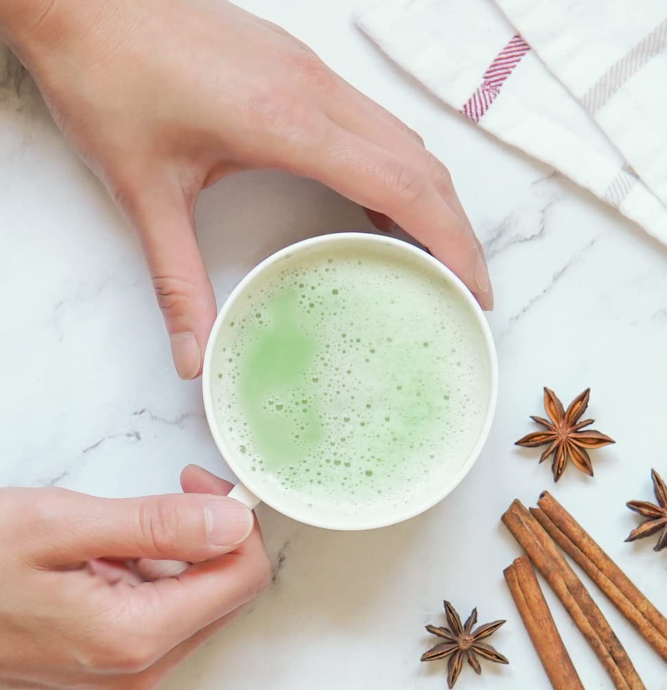 Paromi Tea Matcha With Turmeric, Ginger & Cinnamon 35 Grams, Organic Stone-Ground Organic Green Tea, Serve Hot Or Iced, Blend, W