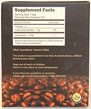 Longreen Ganoderma Reishi Coffee Mix, Instant 2-in-1 Mushroom Coffee, 30 Sachets, 2.3 Ounce, Non-Sugar Dietary dietary product