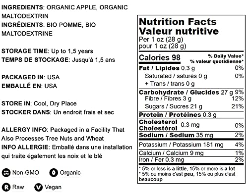 Food To Live Organic Apple Powder, 5 Pounds - Non-Gmo, Unsulfured, Raw, Vegan, Bulk, Great For Juices, Smoothies, Yogurts, And I