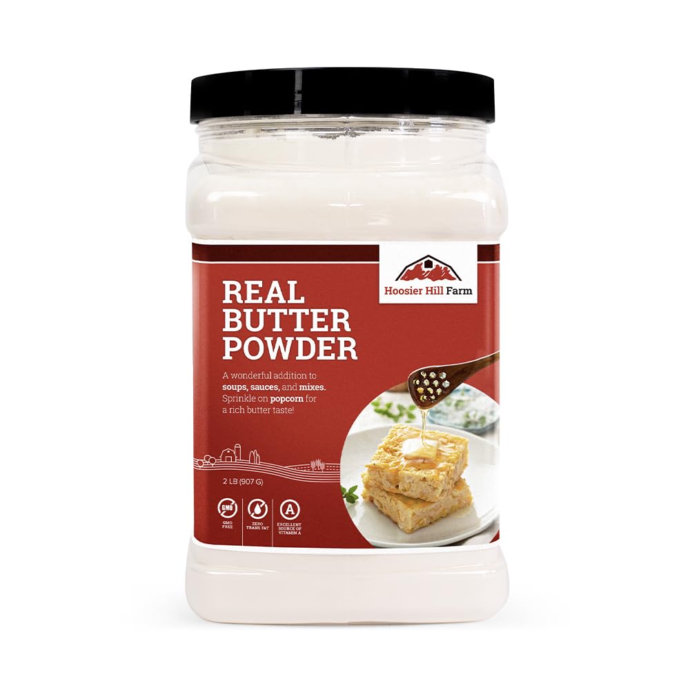 Hoosier Hill Farm Real Butter Powder, 2LB, Pack of 1, 100% Natural Flavor