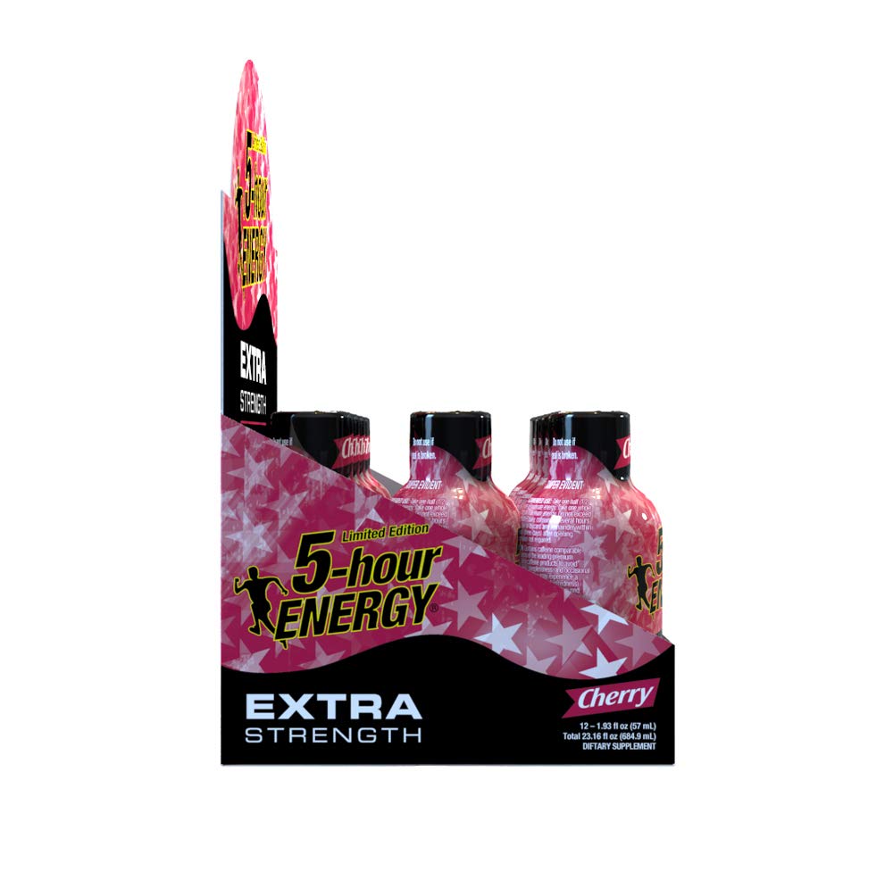5-hour ENERGY Shot Extra Strength Cherry 1.93 Ounce 24 Count Pink