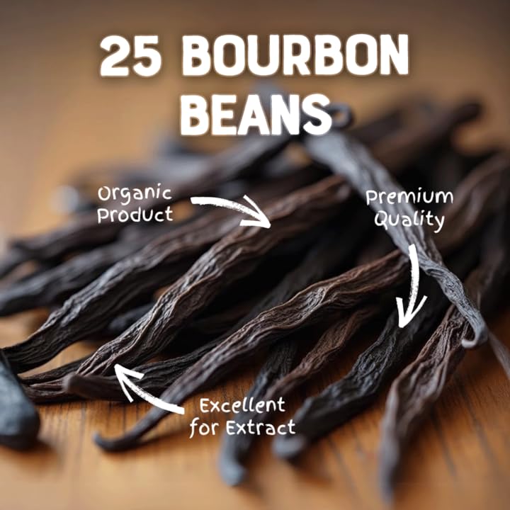 Natures Greatest Organic Madagascar spirit-inspired flavor Vanilla Beans - Grade B, Non-GMO, Gluten-Free, 0.98 oz, 25ct
