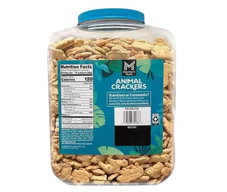 Animal Crackers, Original Flavor, 5 Pounds, Family Size Bulk Container