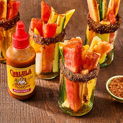 Cholula Chamoy Sauce, Sweet & Spicy, Tangy Drizzle Sauce with Arbol Chiles and Sweet Hibiscus, For Fruit, Cocktails, Desserts an