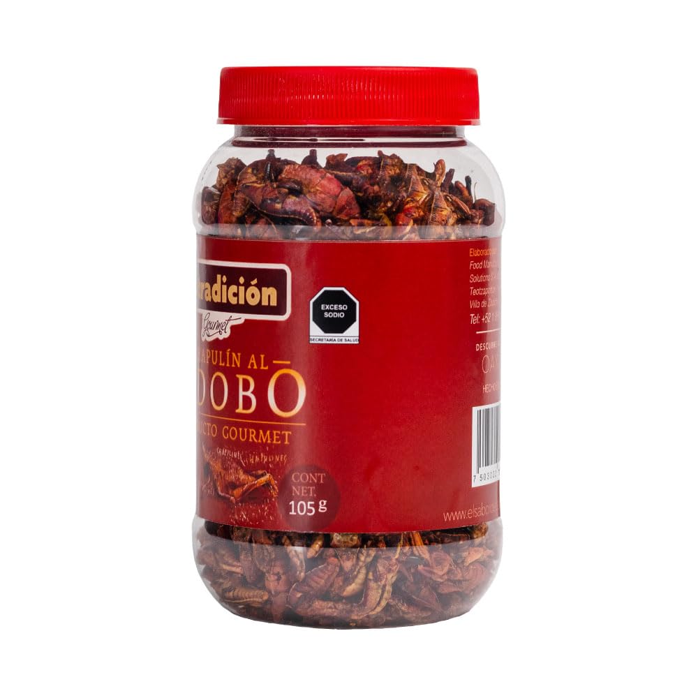 La Tradici  N, Chapulines Al Adobo (Marinated Grasshoppers), Healthy Snack, Super Food, Mexican Gourmet Artisan Product, 3.7 Oz