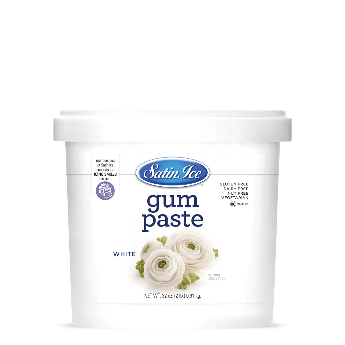 Satin Ice Gum Paste, Vanilla, 2 Pound, White, Model Gum-2