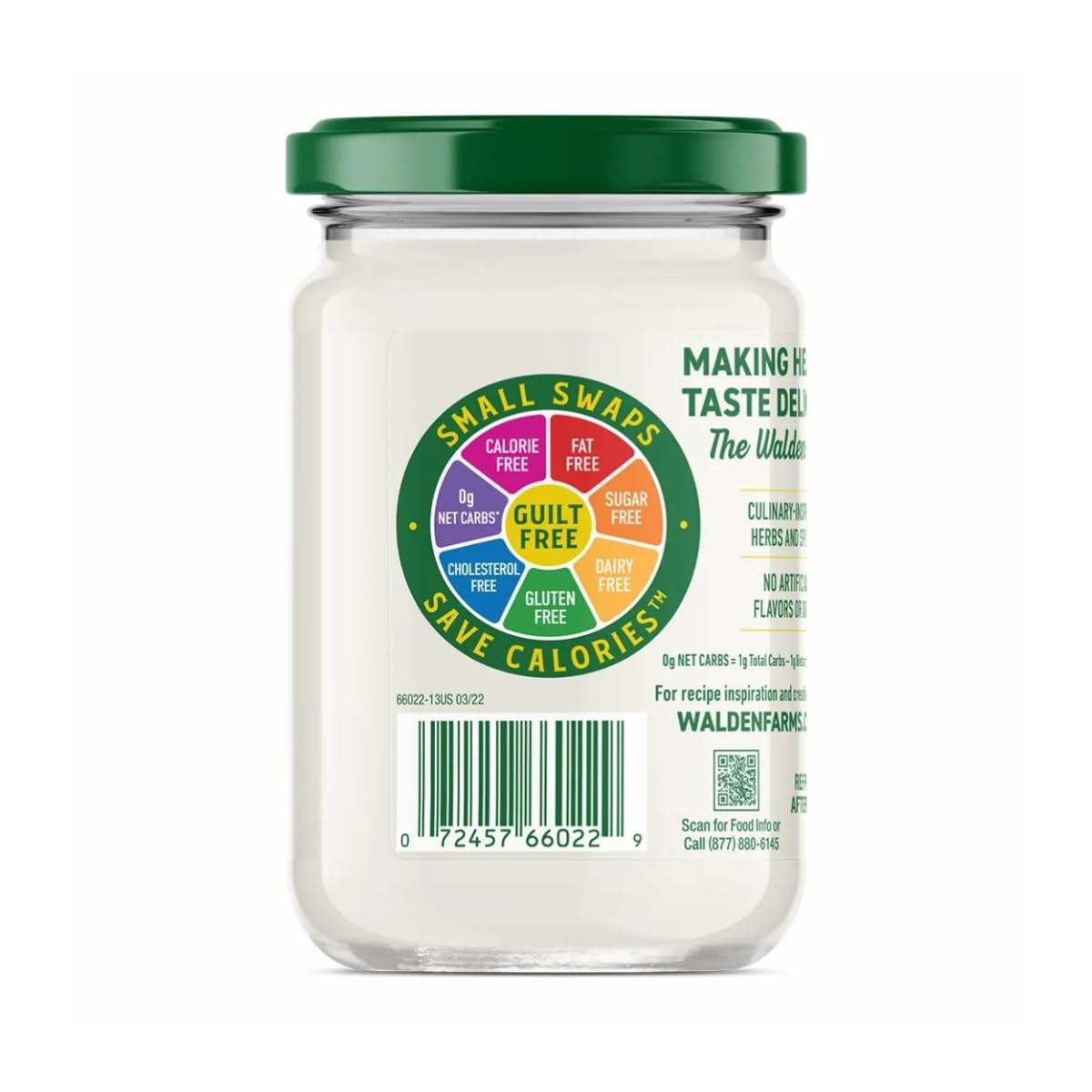 Walden Farms Amazin Mayo Spread 12 oz Jar, Light and Tangy Mayonnaise, 0g Net Carbs Perfect for Paleo and Keto Diets, Kosher Cer