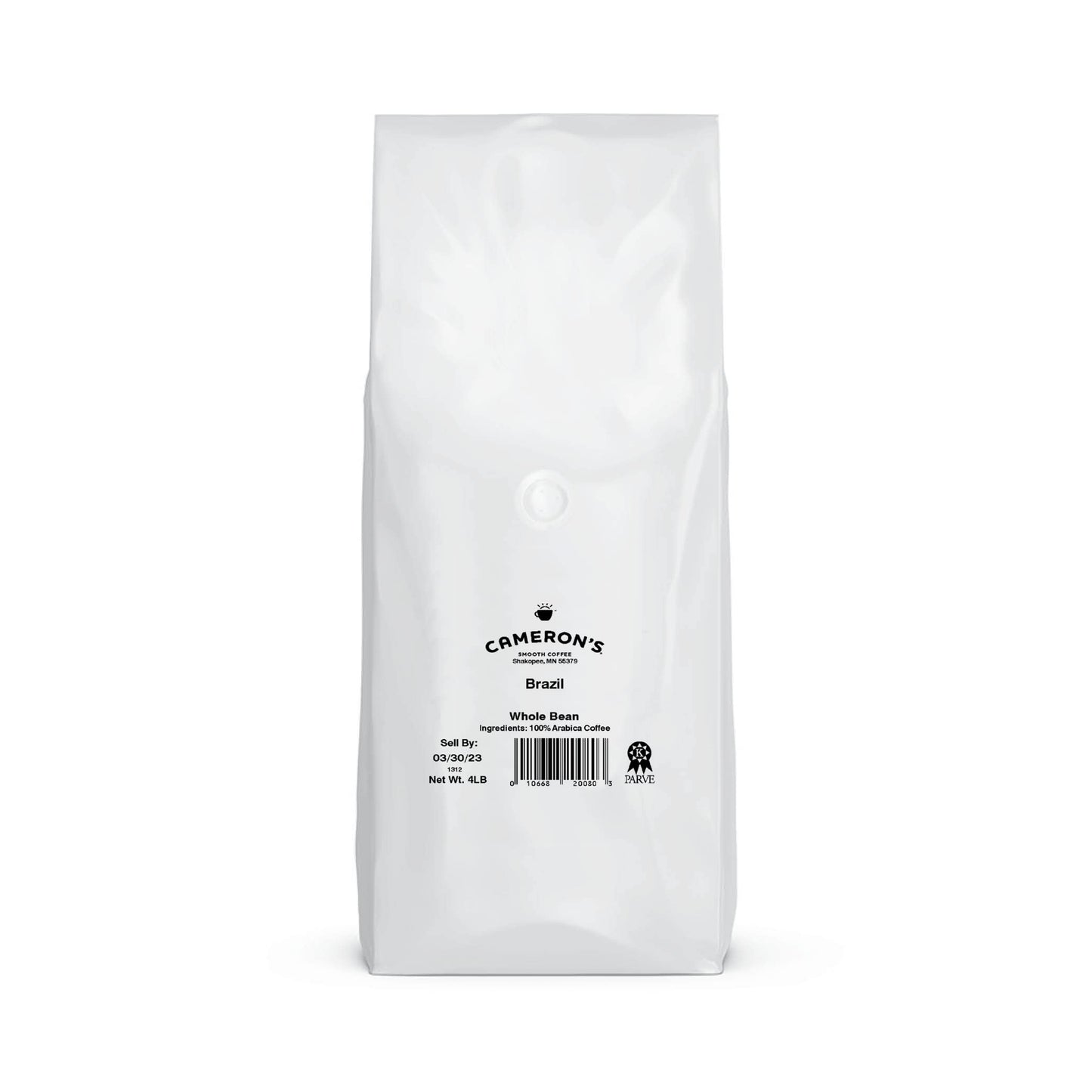Camerons Coffee Roasted Whole Bean Coffee, Brazil, 4 Pound