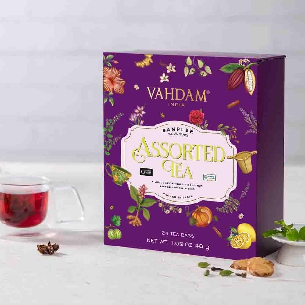 Vahdam, Classic Tea Advent Calendar 2025 | 24 Unique Flavor In Individually Wrapped Pyramid Tea Bags In Classic Box | Assorted Tea Gift Set | Advent Calendar 2025 Gifts For Women & Men
