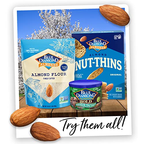 Blue Diamond Almonds Spicy Dill Pickle Flavored Snack Nuts, 6 Oz Resealable Can (Pack of 2)