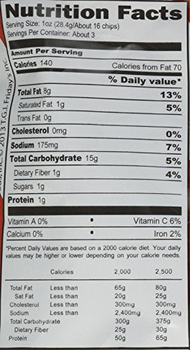 Tgi Fridays Bacon Ranch Potato Skin Chips, 3 Ounce -- 6 Per Case.