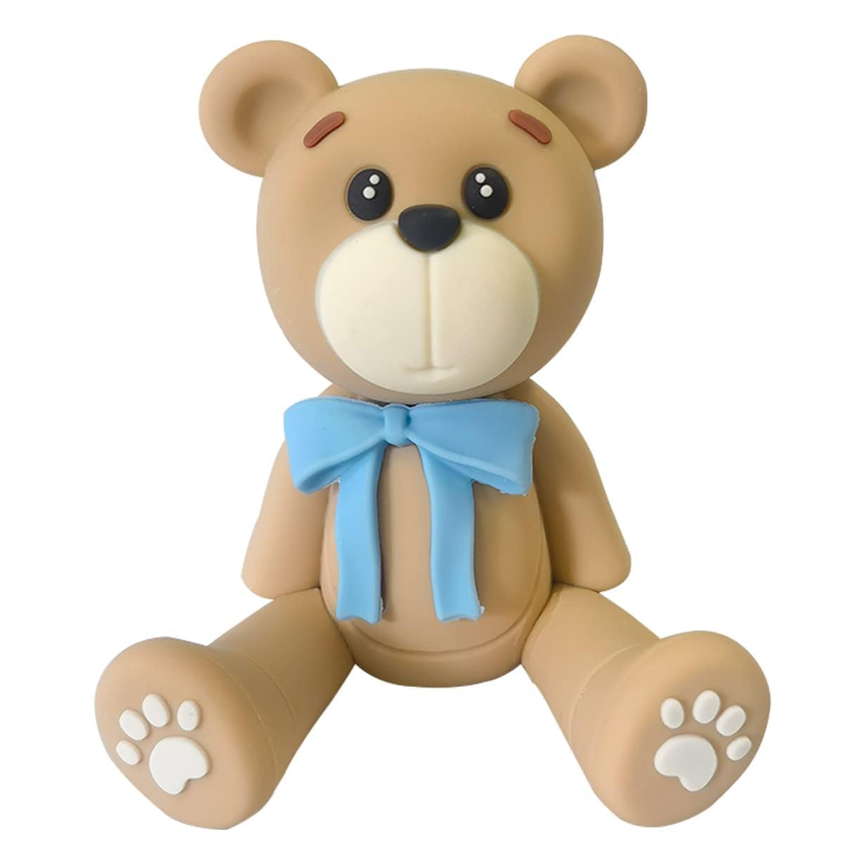 3D Bear Cake Toppers Bear Cake Decorations For Boy Girl Baby Shower Birthday Party Supplies (Bule)
