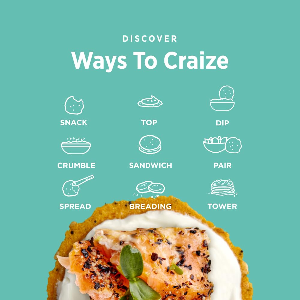 Craize Everything Crisps | Gluten Free, Vegan, Kosher, Toasted Corn Crackers | 6 pack, 4 oz each