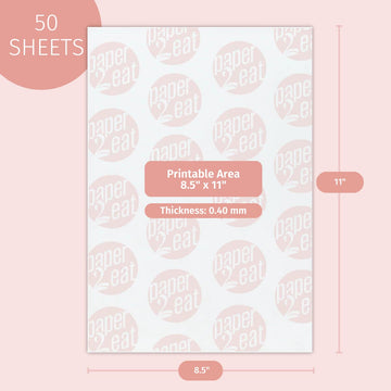 Printable Edible Wafer Paper Sheets From Paper2Eat (0.40 Mm - 50 Count/Plain)