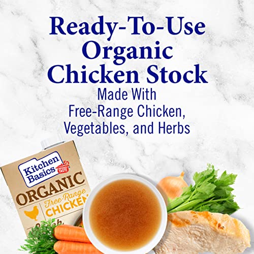 Kitchen Basics Organic Free Range Chicken Stock, 32 Oz (Pack Of 12) | No Artificial Flavors And Gluten Free |