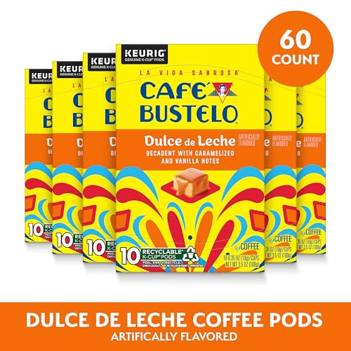 Caf? Bustelo Dulce de Leche Artificially Flavored Coffee  10 Ct. K-Cup pods (Pack of 6)