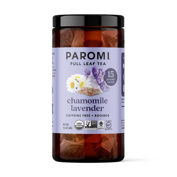 Paromi Chamomile Lavender Rooibos Organic Tea, Signature Jar, 15 Count (Pack of 6)