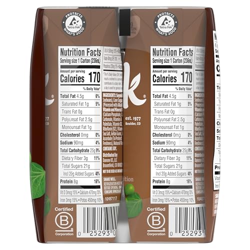 Silk Shelf-Stable Soy Milk Singles  Chocolate  Dairy-Free  Vegan  Non-GMO Project Verified  8 oz.  6 Pack
