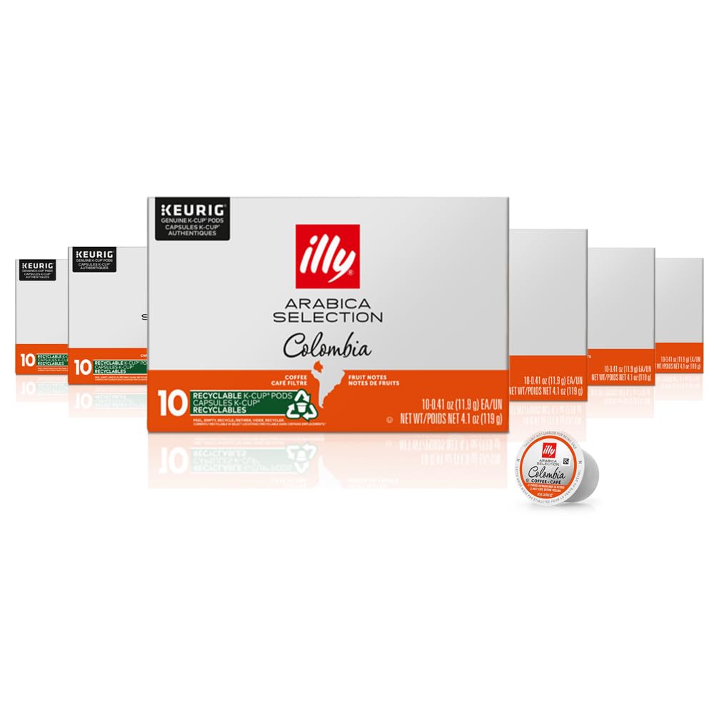 Illy Coffee K Cups - Coffee Pods For Keurig Coffee Maker - Colombia Medium Roast - Notes Of Fruit - Bold, Flavorful & Full-Bodie
