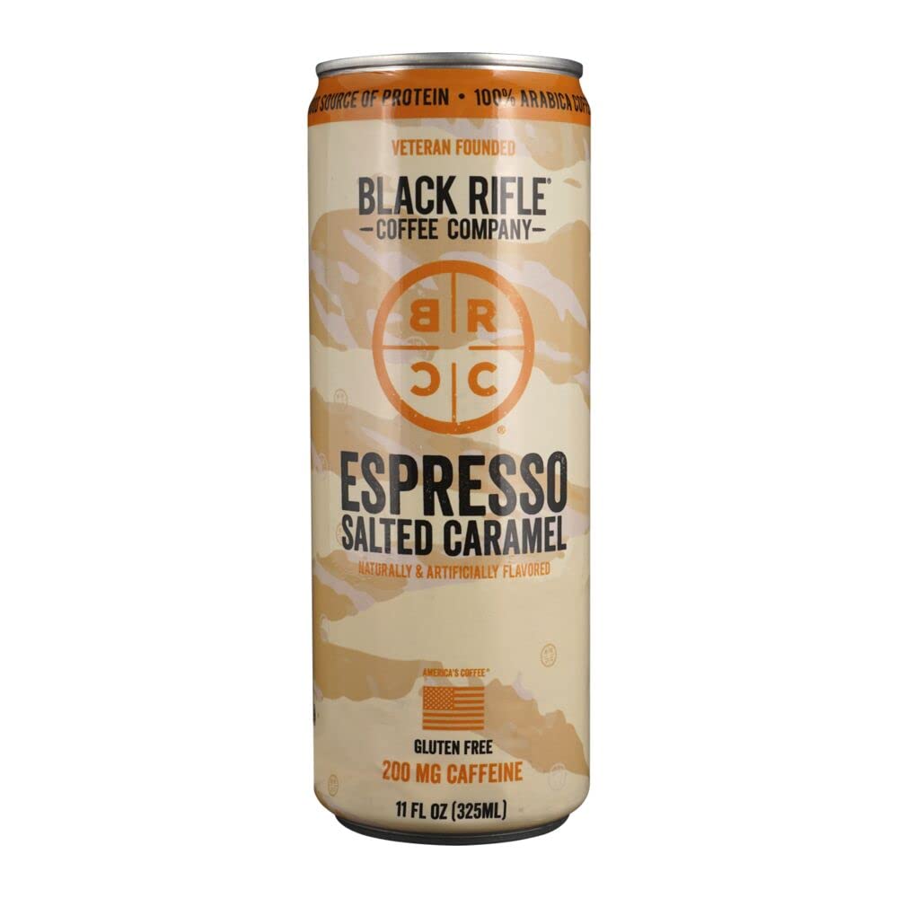 Black Rifle Coffee RTD Salted Caramel Espresso, 11 Fl Oz (Pack of 12), Model 36-012-12C