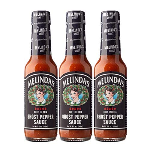 Melindas Ghost Pepper Hot Sauce - Gourmet Extra Spicy - 5oz, 3 Pack - Made with Fresh Ingredients