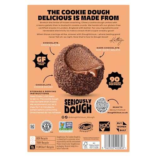 DOUGHLICIOUS Chocolate Truffle Cookie Dough & Gelato Bites, 6.77 OZ