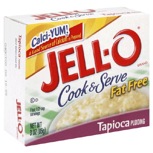 Jell-o Cook & Serve Pudding Fat Free Tapioca 3 Oz - 12 Packs