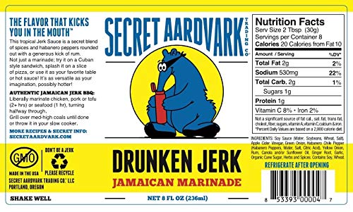 Secret Aardvark Hot Sauce Variety Pack - Drunken Jerk, Drunken Garlic, And Habanero Hot Sauce, Low Carb, Hot Sauce & Marinade Gift Set - 8 Fl Oz 3 Pack