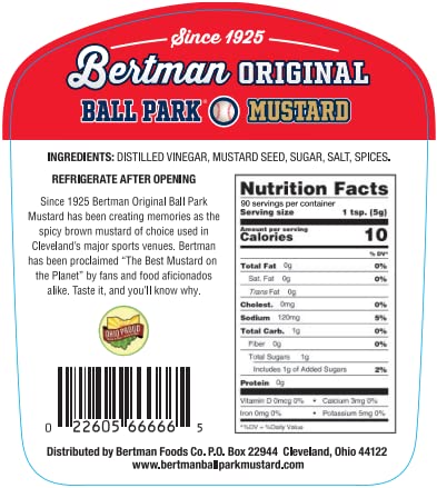 Bertman Original Ball Park Mustard, 16 Oz