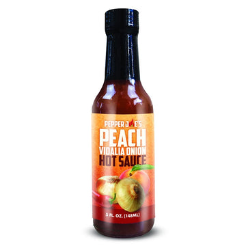 Pepper Joes Peach Vidalia Onion Hot Sauce – Gourmet Sweet Onion Sauce – 5 Ounces – 1 Pack