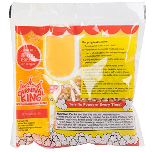Carnival King Popcorn Kit for 8-10 Ounce Poppers - 10 Ounce Pack - 24/Case