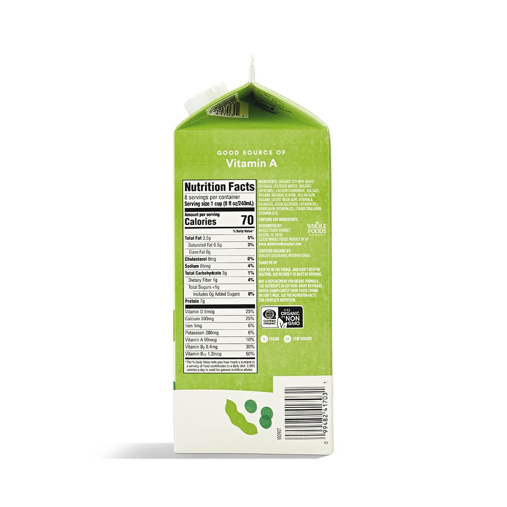 365 by Whole Foods Market, Organic Unsweetened Soymilk, 64 Fl Oz