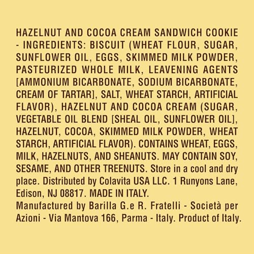 Mulino Bianco Baiocchi 9.17oz (260g) - Italys #1 Cookie Made with Natural Ingredients - Authentic Italian Biscuits Filled with Chocolate Hazelnut Cream - Perfect with Coffee or Tea