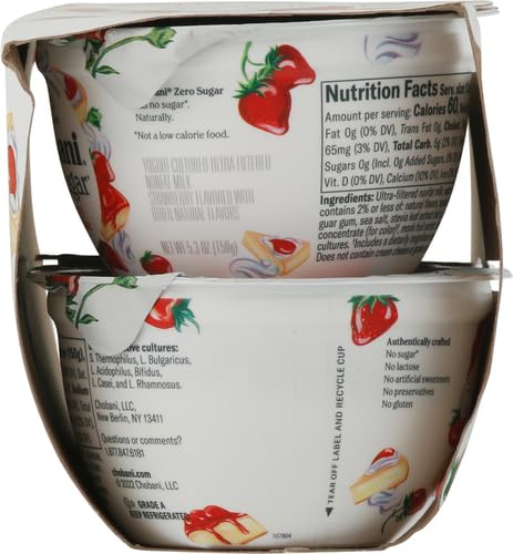 Chobani Zero Sugar* Strawberry Cheesecake 5.3oz 4PK