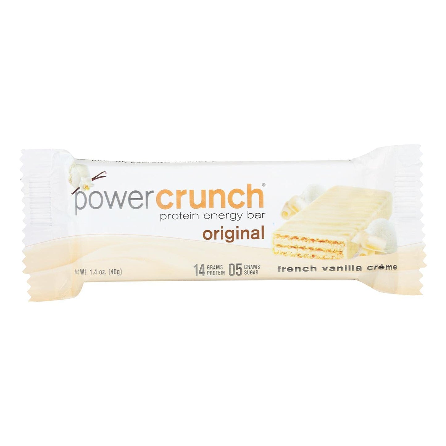Power Crunch Protein Bar Original French Vanilla Creme, 1.40 oz, 12 Count, Model 182A