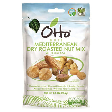 Otto Nuts - Mediterranean Dry Roasted Nut Mix with Sea Salt, Non-GMO Naturally Vegan Snack, Mixed Nuts | 5.5 OZ with Resealable 