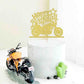 Ruscalin Cake Topper Black Flash Motorcycle Birthday Party Decoration - Golden Paper