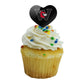 GRAPHICS & MORE Heart Love Cupcake Picks Set of 6, Acrylic, Wesleyan University