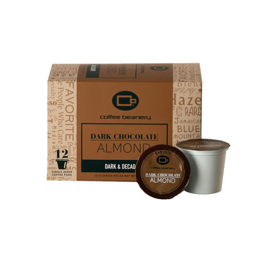 Coffee Beanery Dark Chocolate Almond Coffee Pods, Medium Roast, 12 Count Pack